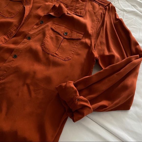 Tops - “Burn Orange” ButtonUp Top